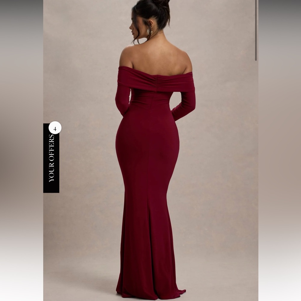 NWT AMAIA Berry Bardot Long-Sleeve Maxi Dress - Picture 2 of 3